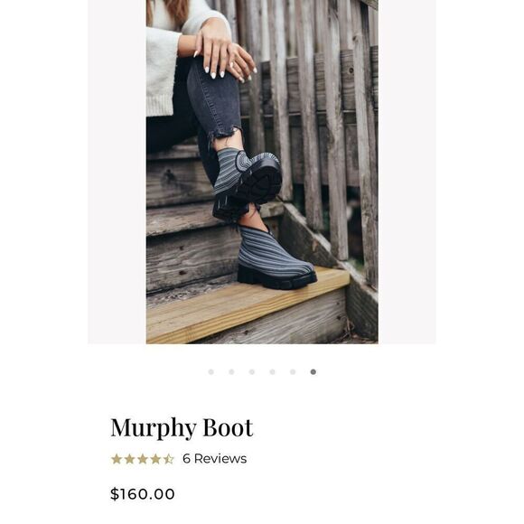 Charleston Shoe Co Womens Striped Lug Sole Platform Murphy Boot Gray Size 9 NWOT - Picture 7 of 7
